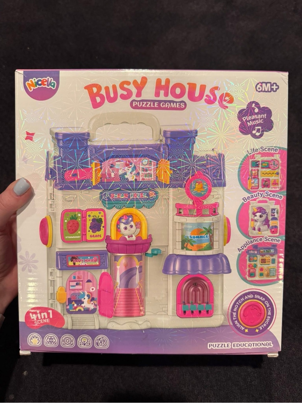 Busy House Puzzle Games - Pink & Purple Kids Toy